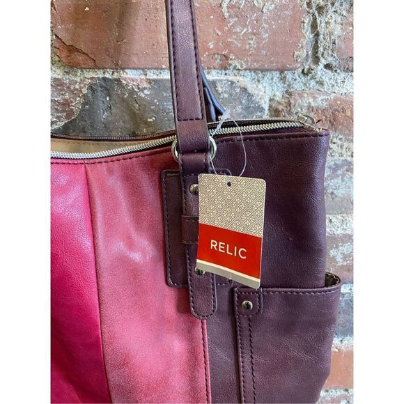 RELIC Monroe Tote Maroon Multi Women’s Handbag Purse NWT - Picture 5 of 13